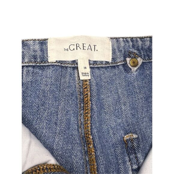 THE GREAT. Women’s 29 Straight Leg Premium Jeans Cropped Buckle Back Designer - Picture 4 of 7